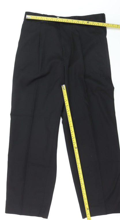 Wood State Women's Black Pleated Work Trousers Size L 32W 29L