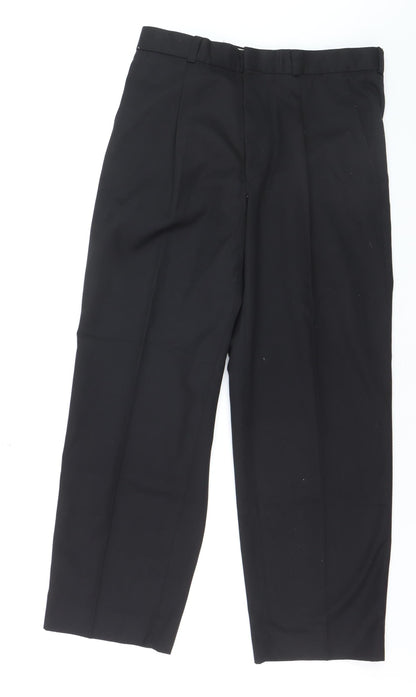 Wood State Women's Black Pleated Work Trousers Size L 32W 29L