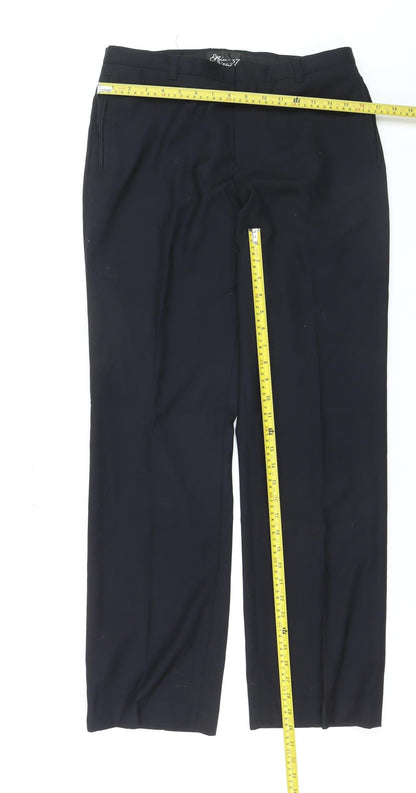 River Island Men’s Black 32R Straight Trousers