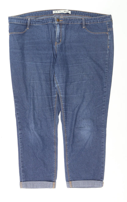 Denim Co. Women Blue Size 16 Cropped Stretch Jeans