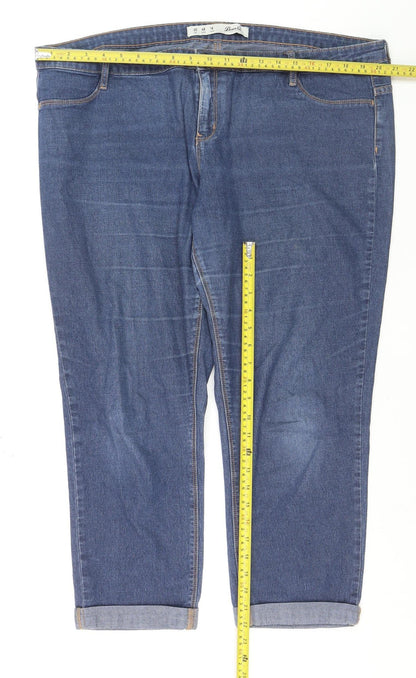 Denim Co. Women Blue Size 16 Cropped Stretch Jeans