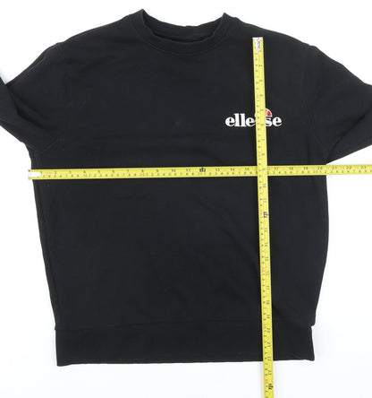 Ellesse Womens Black Crew Neck Pullover Sweatshirt UK 12