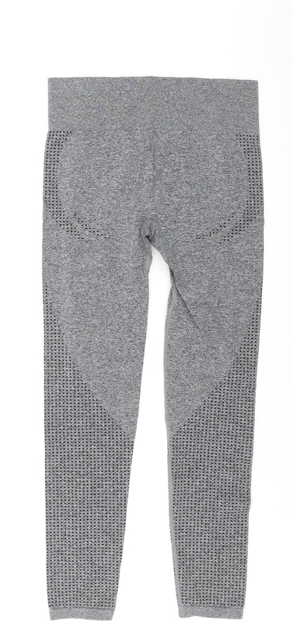 Sport Womens Grey Seamless Activewear Leggings Size S