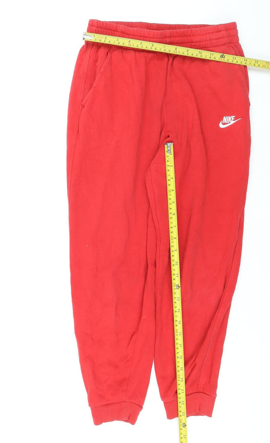 Nike Womens Red XL Jogger Sweatpants Elastic Waist Fleece Lined