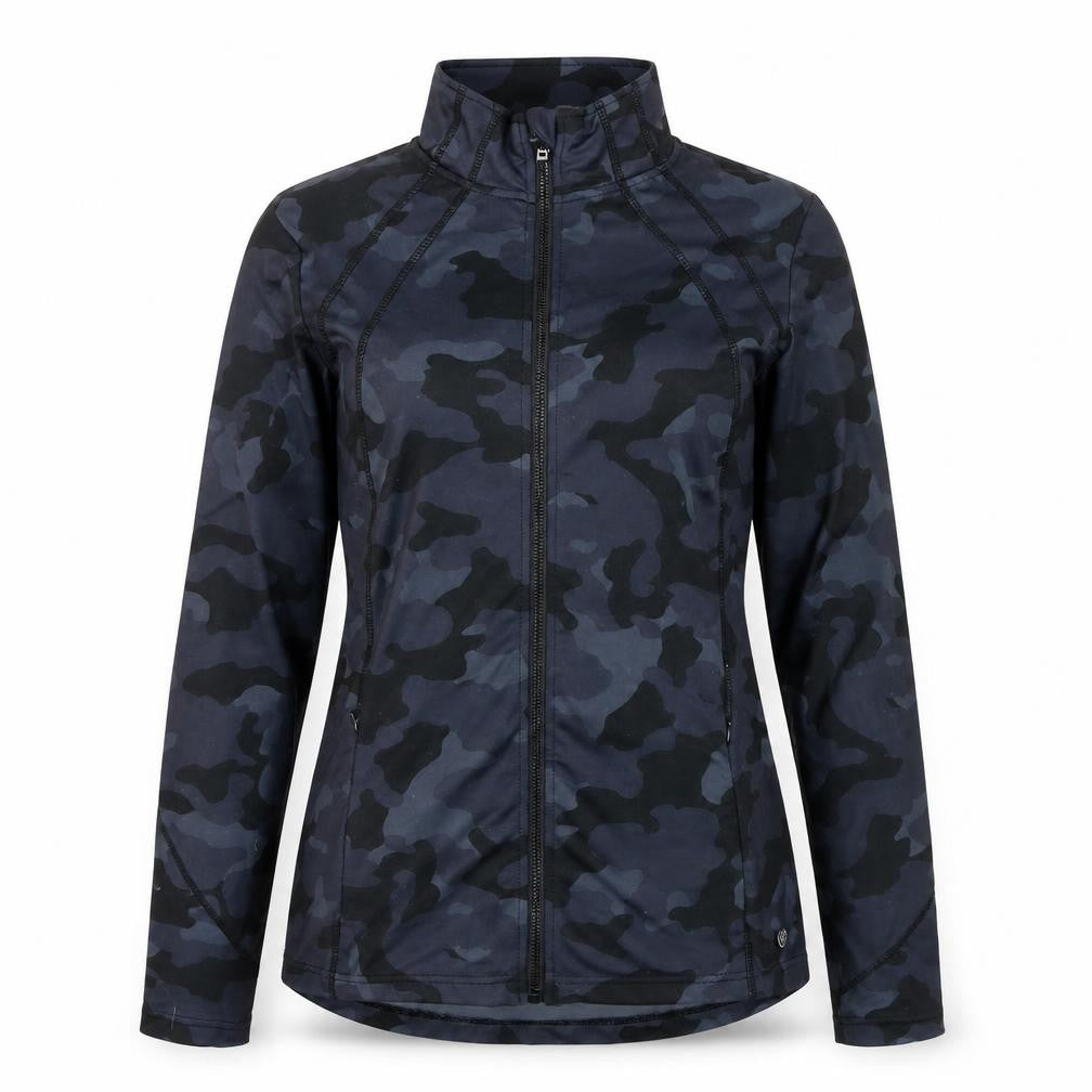 Dunnes Stores Women's Black Camo Full Zip Track Jacket Size 8