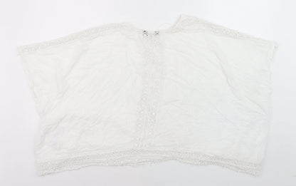 New Look Women’s White Lace Kimono Blouse Size 12 Bohemian