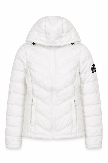 Diesel Women's White XS Hooded Quilted Puffer Jacket