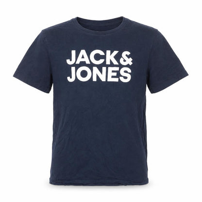 Jack & Jones Boys Blue Logo T-Shirt 14 Years Short Sleeve Cotton Top