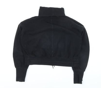 Sweaty Betty Womens Black Roll Neck Drawstring Hem Jumper Medium