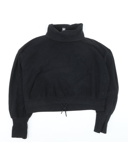 Sweaty Betty Womens Black Roll Neck Drawstring Hem Jumper Medium