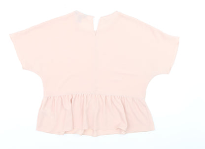 New Look Women Pink Peplum Blouse UK 12 Woven Lightweight Top