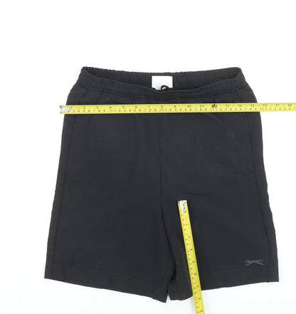 Slazenger Boys Black 11-12 Years Athletic Shorts Elastic Waist Lightweight