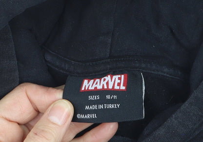 Marvel Boys Black Panther Black Pullover Hoodie 10-11 Years Cotton