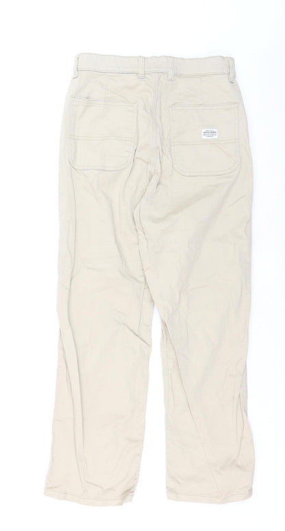 Jack & Jones Men's Beige Wide-Leg Jeans Size S 28W 30L