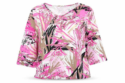 Barbara Lebek Women's Multicoloured Viscose Jersey T-Shirt Size 14