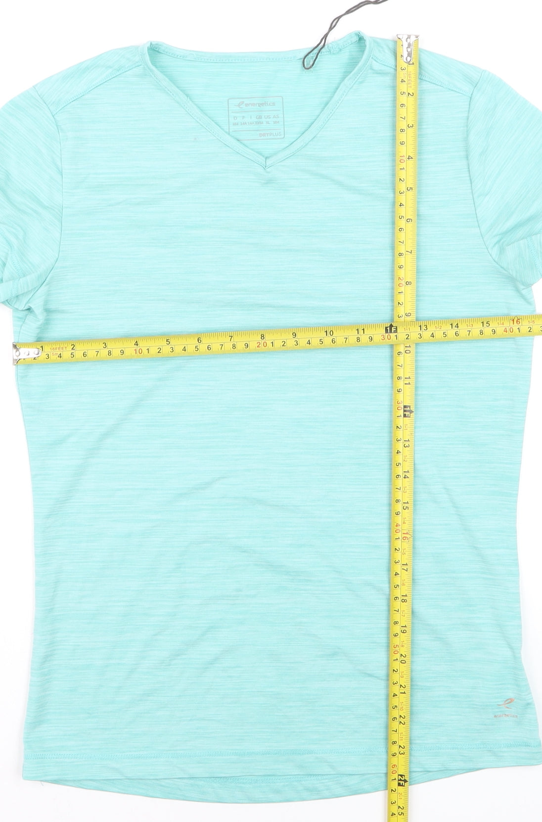 Energetics Womens Blue V-Neck Short Sleeve Activewear T-Shirt Size S
