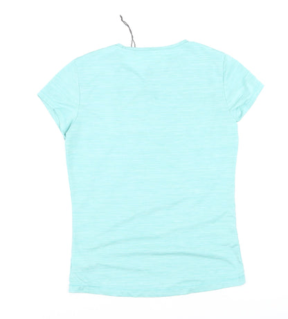 Energetics Womens Blue V-Neck Short Sleeve Activewear T-Shirt Size S