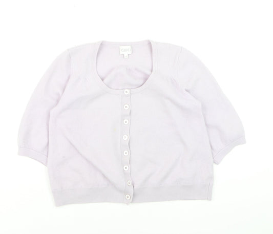 Kaliko Women Lilac 100% Cashmere Cardigan Size 18 Short Sleeve