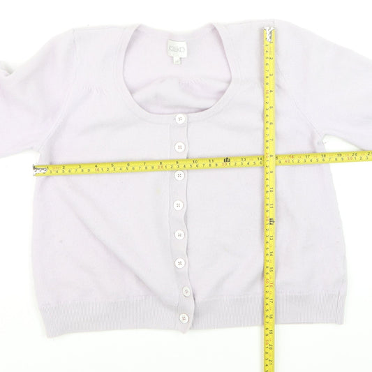 Kaliko Women Lilac 100% Cashmere Cardigan Size 18 Short Sleeve
