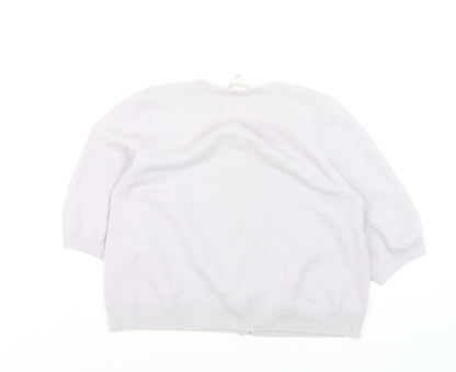 Kaliko Women Lilac 100% Cashmere Cardigan Size 18 Short Sleeve