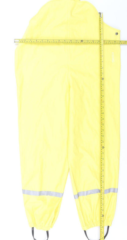 Kuling Boys Yellow Waterproof Windproof Adjustable Strap Rain Trousers 9-10 Years
