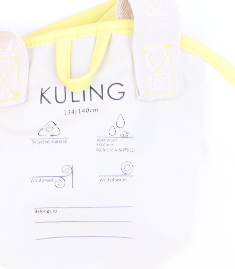 Kuling Boys Yellow Waterproof Windproof Adjustable Strap Rain Trousers 9-10 Years