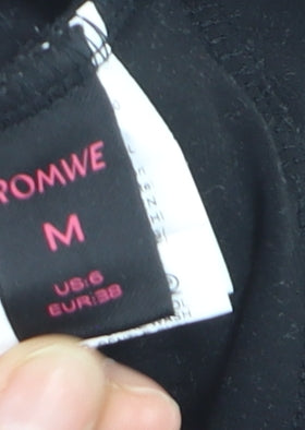 Romwe Women Black Ruffle Shorts Size M Layered Skirt Look
