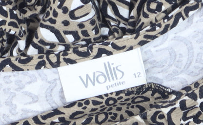 Wallis Petite Beige Geometric Fit & Flare Dress Women’s Size 12