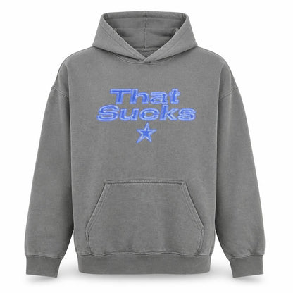 Hoxton Chic Men's Grey Pullover Hoodie M Funny Graphic Fleece