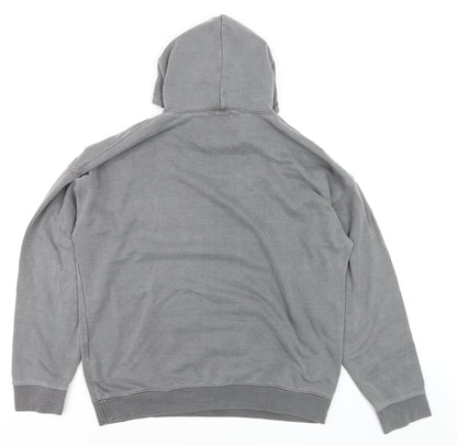 Hoxton Chic Men's Grey Pullover Hoodie M Funny Graphic Fleece