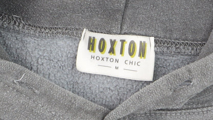 Hoxton Chic Men's Grey Pullover Hoodie M Funny Graphic Fleece
