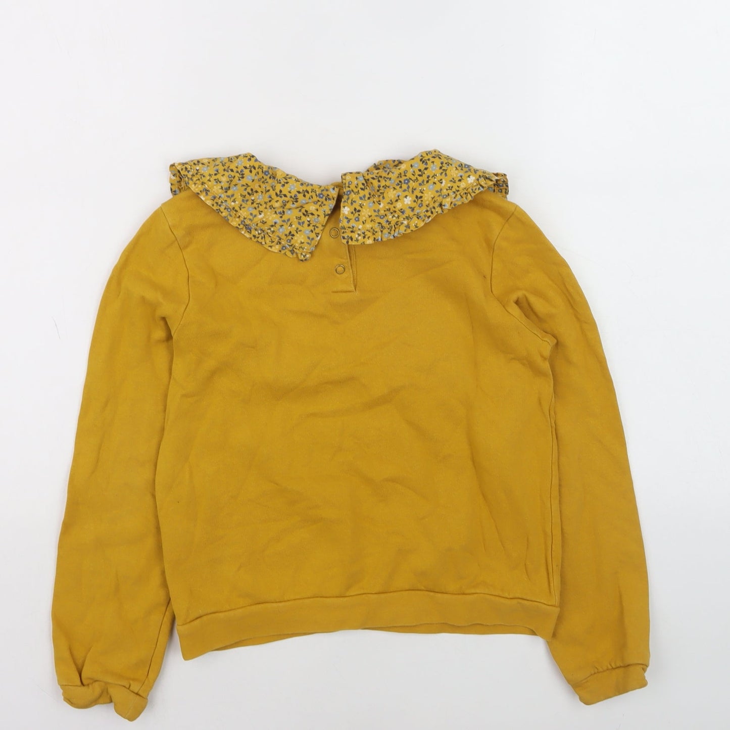 Sergent Major Girls Yellow Floral Collar Long Sleeve Top Size 7 Years
