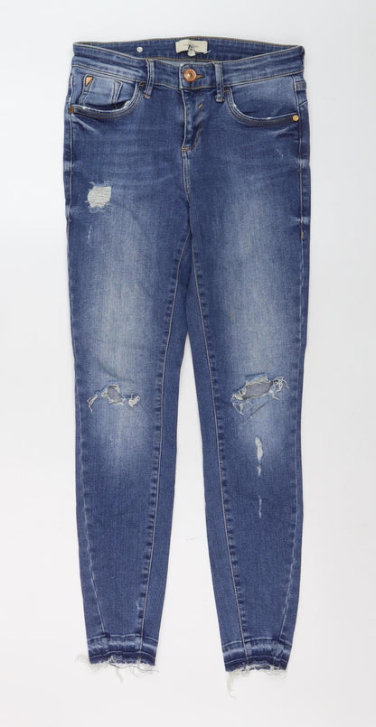 River Island Women’s Blue Distressed Skinny Jeans Size 7 Slim