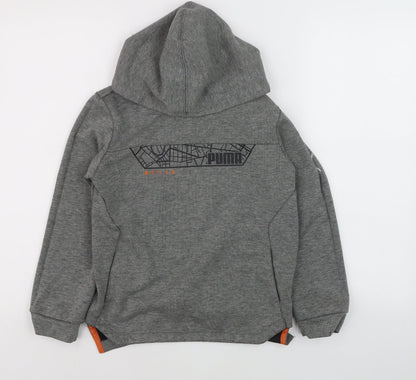 Puma Boys Grey Hoodie 9-10 Years Pullover Hooded Sweatshirt