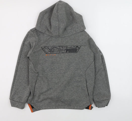 Puma Boys Grey Hoodie 9-10 Years Pullover Hooded Sweatshirt