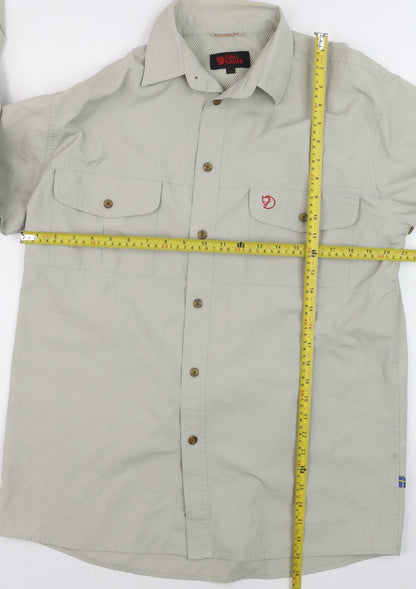 Fjällräven Men's Beige Long Sleeve Outdoor Button-Up Shirt L