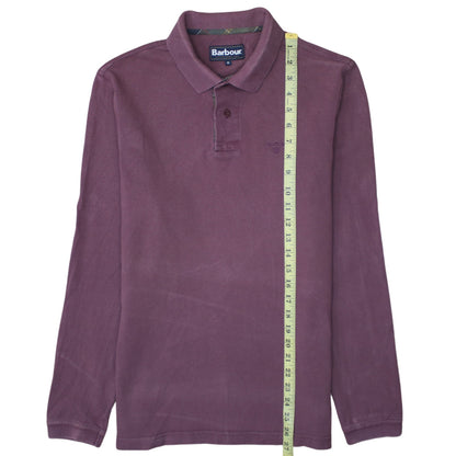 Barbour Men's Purple Long Sleeve Cotton Polo Shirt Size M