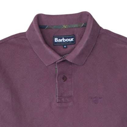 Barbour Men's Purple Long Sleeve Cotton Polo Shirt Size M