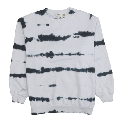 Levi's Women's Black & White Tie-Dye Pullover Sweatshirt Medium