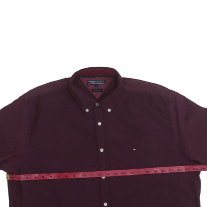 Tommy Hilfiger Men’s Purple Button-Down 2XL Cotton Shirt New York Fit