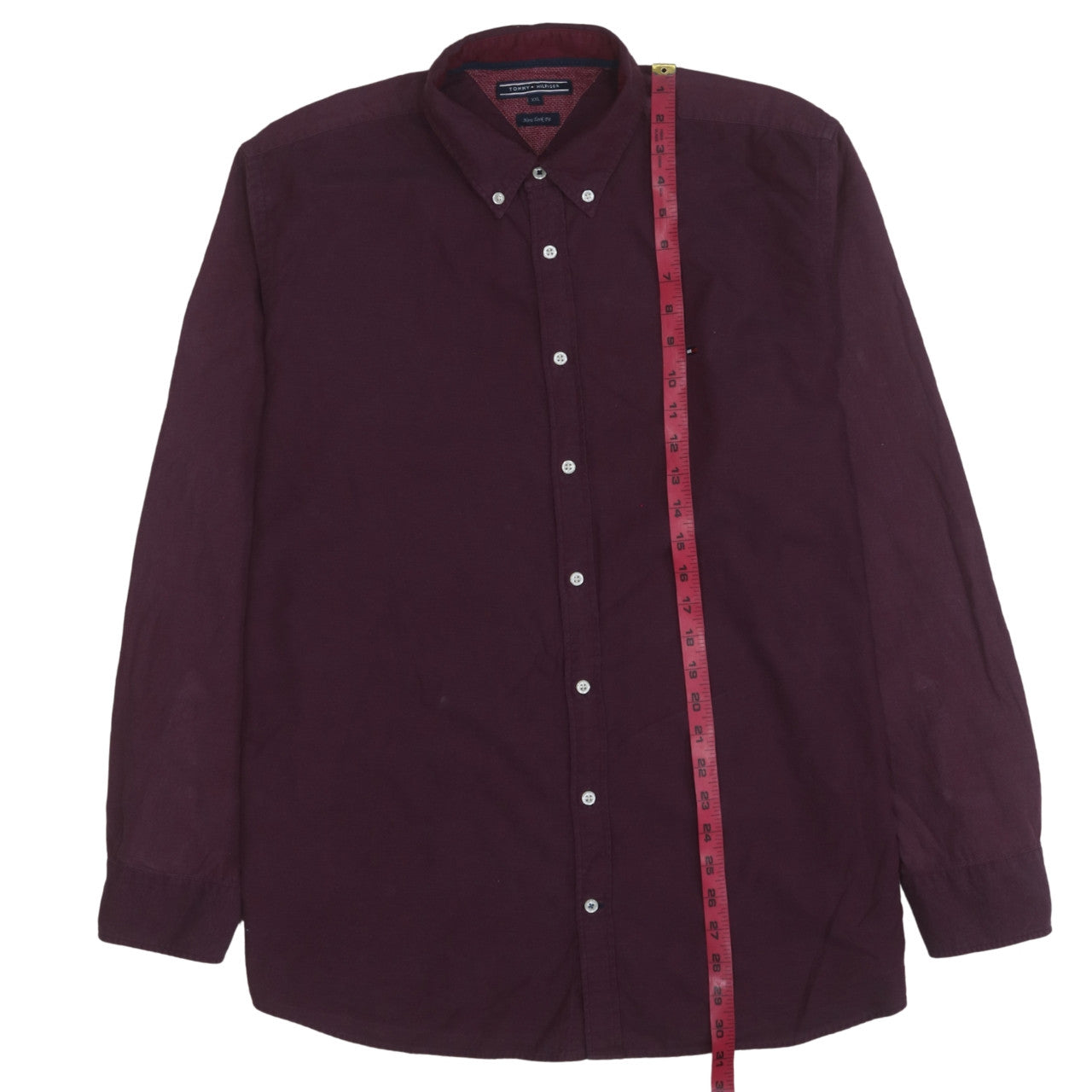 Tommy Hilfiger Men’s Purple Button-Down 2XL Cotton Shirt New York Fit