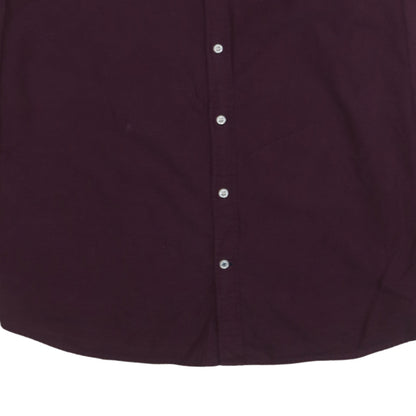 Tommy Hilfiger Men’s Purple Button-Down 2XL Cotton Shirt New York Fit