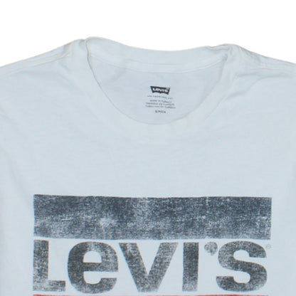 Levi's Men's White Small Logo Graphic Cotton T-Shirt