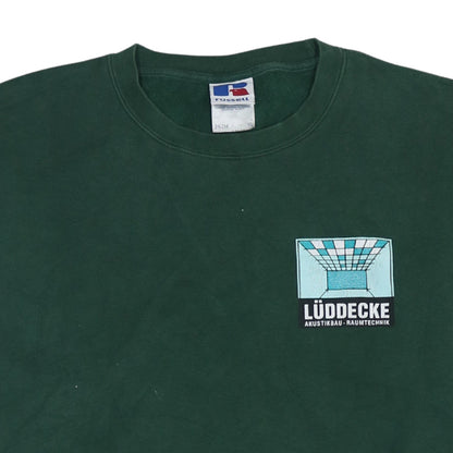 Russell Mens Green XL Pullover Sweatshirt with Logo Embroidery