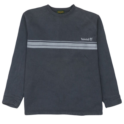 Timberland Boys Black Striped Crew Neck Fleece Pullover Sweatshirt 16 Years