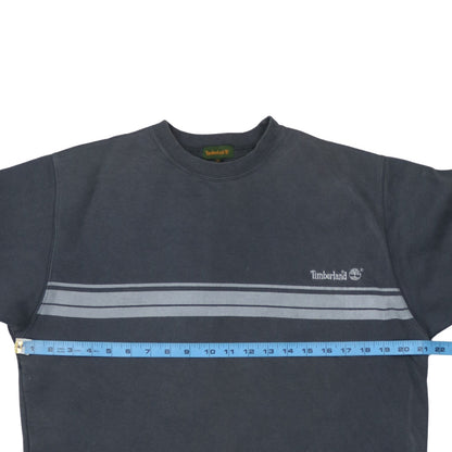 Timberland Boys Black Striped Crew Neck Fleece Pullover Sweatshirt 16 Years