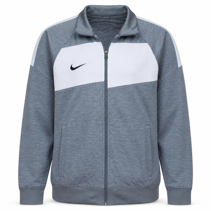 Nike Mens Grey Dri-Fit Track Jacket Size L Full Zip Athletic Outerwear
