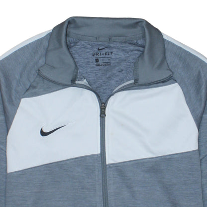 Nike Mens Grey Dri-Fit Track Jacket Size L Full Zip Athletic Outerwear