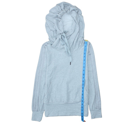 Adidas Women’s Light Grey Hooded Pullover Hoodie Size S