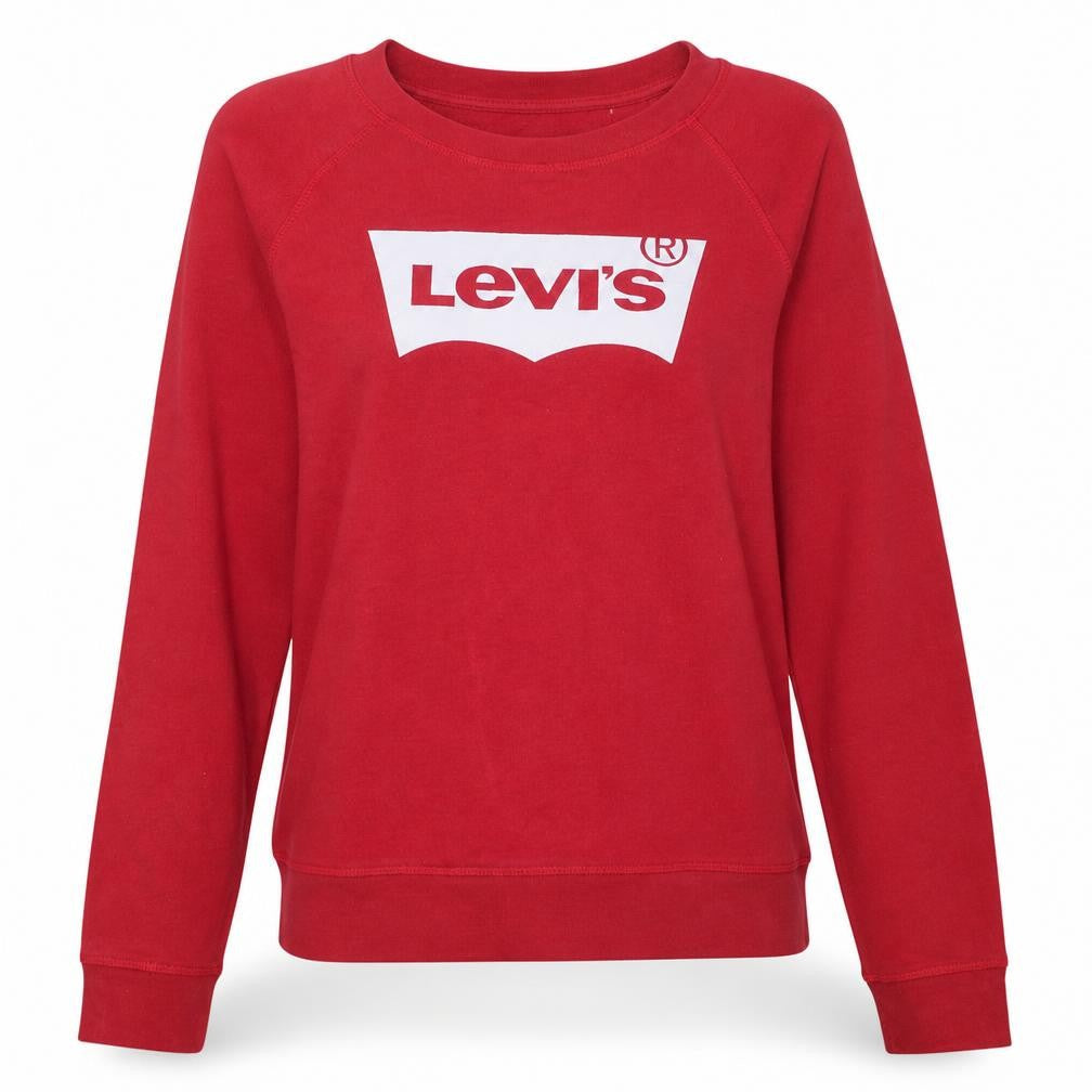 Levi's Womens Red Crew Neck Logo Pullover Sweatshirt M